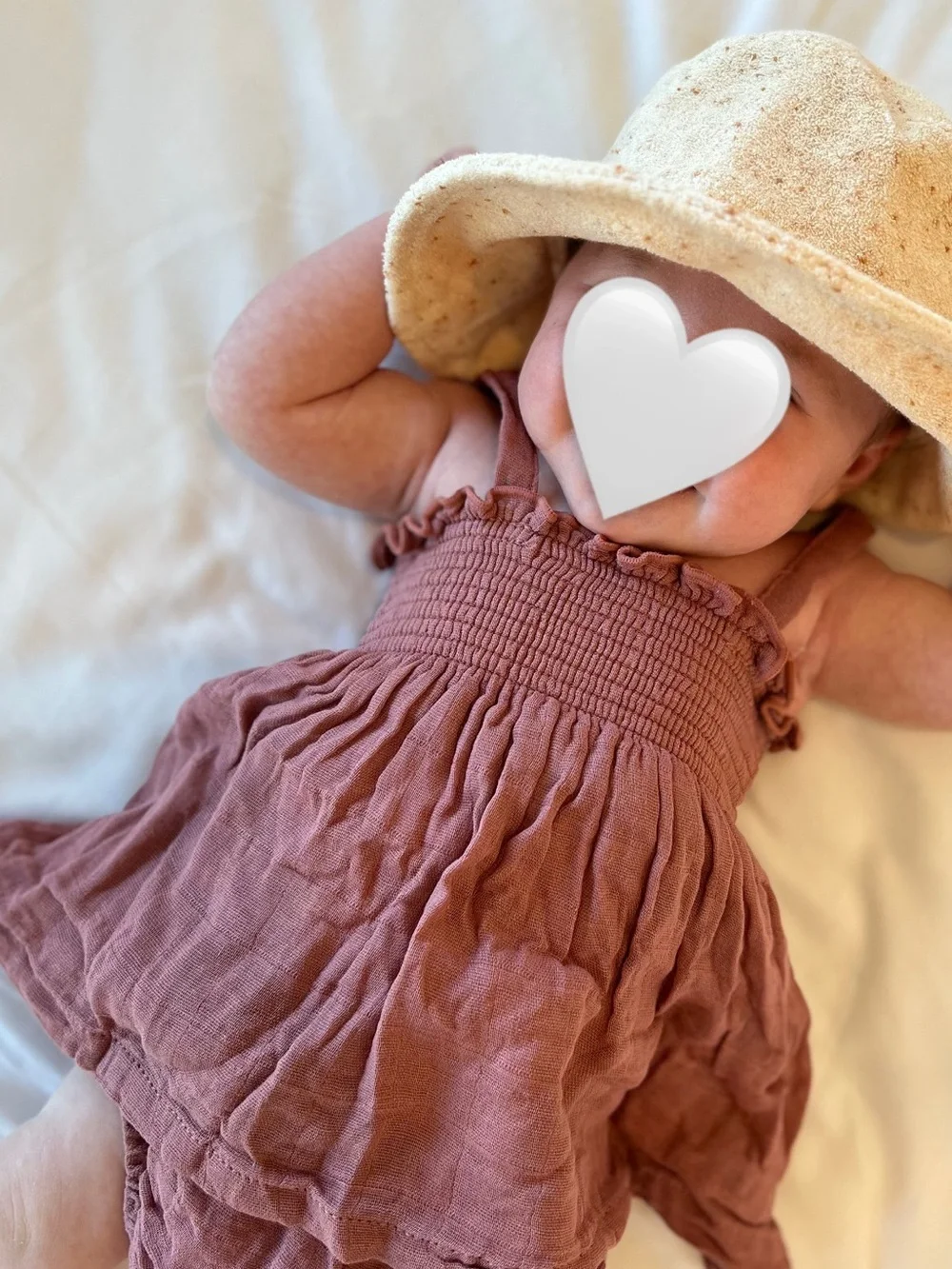 Angel Dear Dusty Rose Smocked Ruffle two piece set
